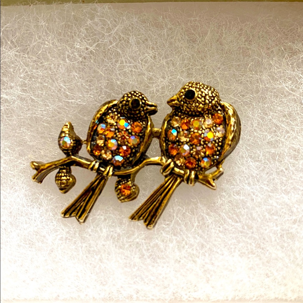 🐦⬛Vintage🐦⬛Love Birds Brooch - Picture 3 of 4